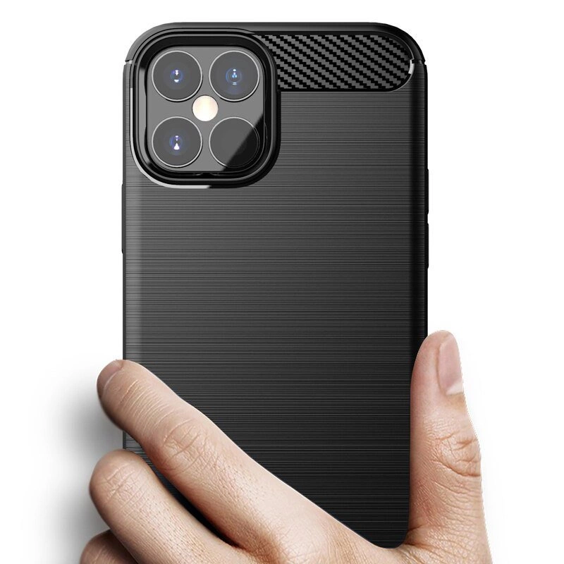 Carbon Case Flexible Cover TPU Case for iPhone 12 mini blackeng
