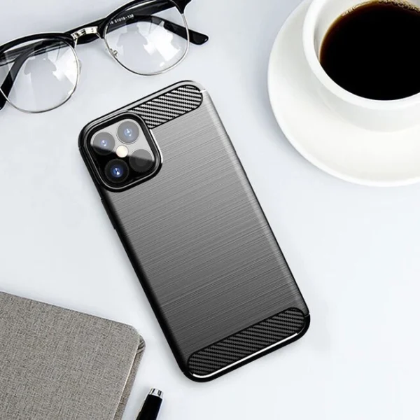 Carbon Case Flexible Cover TPU Case for iPhone 12 mini blackeng