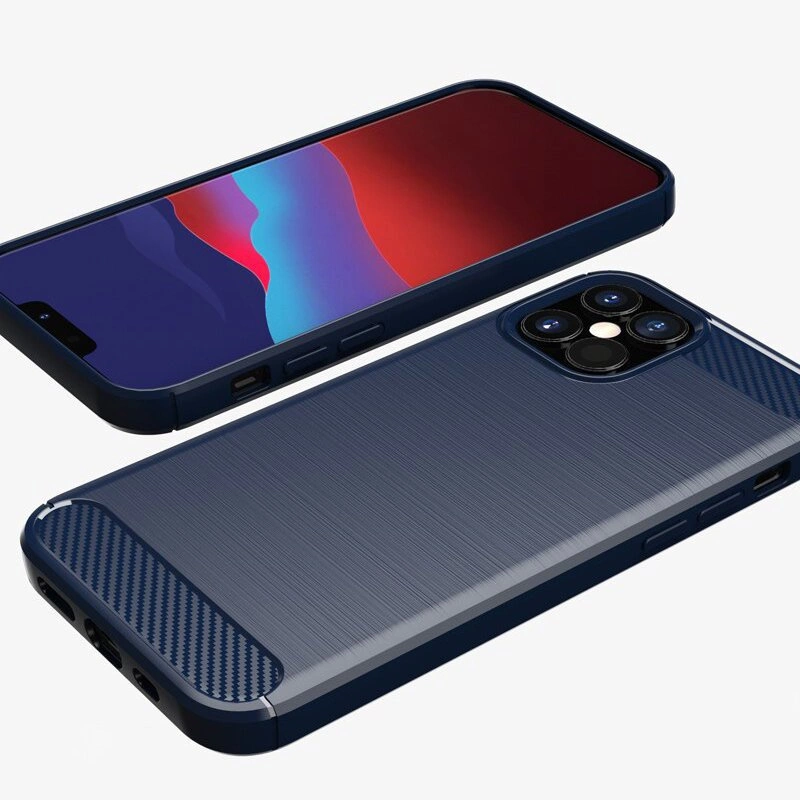 Carbon Case Flexible Cover TPU Case for iPhone 12 mini blackeng