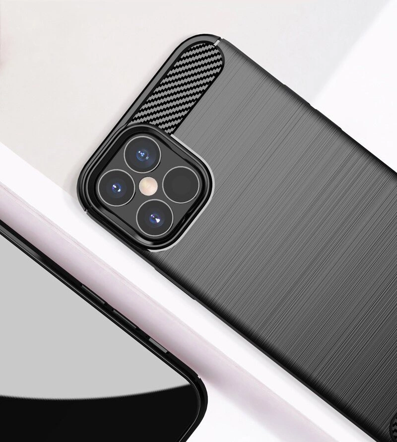 Carbon Case Flexible Cover TPU Case for iPhone 12 mini blackeng