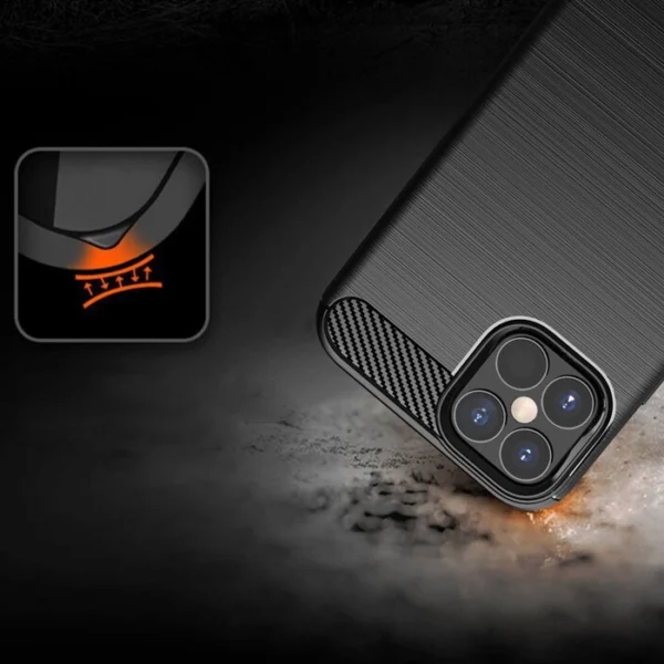 Carbon Case Flexible Cover TPU Case for iPhone 12 mini blackeng