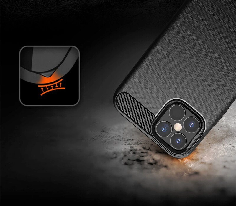Carbon Case Flexible Cover TPU Case for iPhone 12 mini blackeng