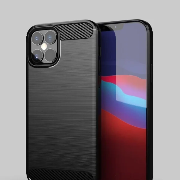 Carbon Case Flexible Cover TPU Case for iPhone 12 mini blackeng
