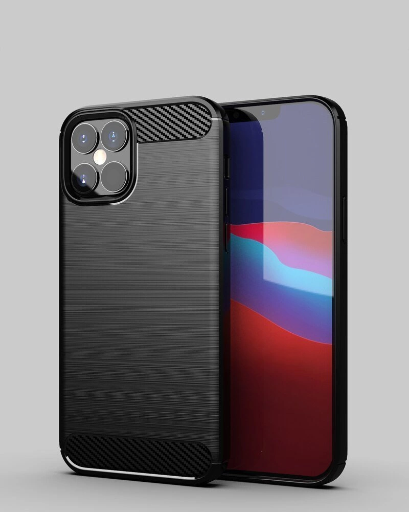 Carbon Case Flexible Cover TPU Case for iPhone 12 mini blackeng