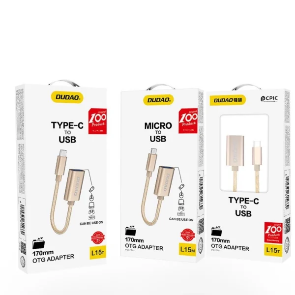 Dudao adapter adapter OTG cable from USB 2.0 to micro USB gray (L15M)eng