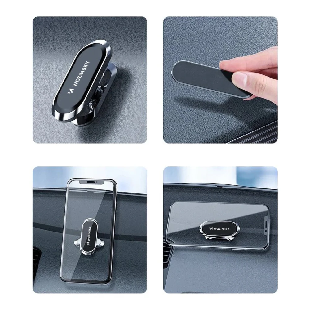Wozinsky Self-adhesive Magnetic 360 Car Dashboard Mount Silver (WMH-06)eng
