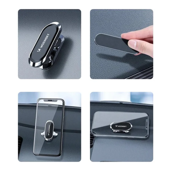 Wozinsky Self-adhesive Magnetic 360 Car Dashboard Mount Silver (WMH-06)eng