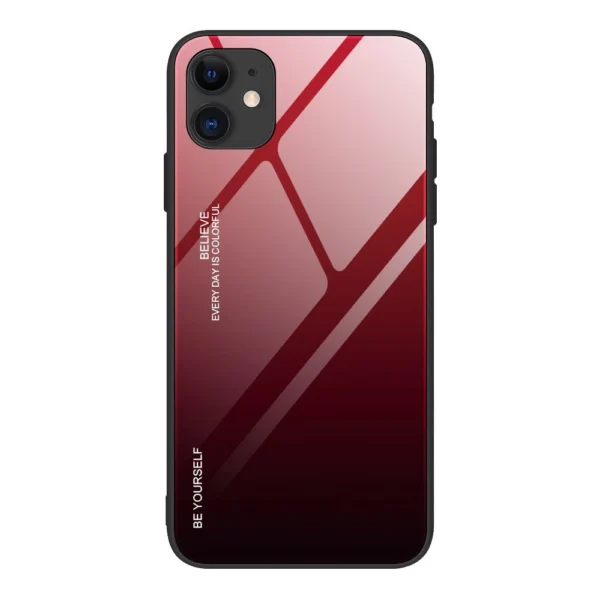 Gradient Glass Durable Cover with Tempered Glass Back iPhone 12 mini black-redeng