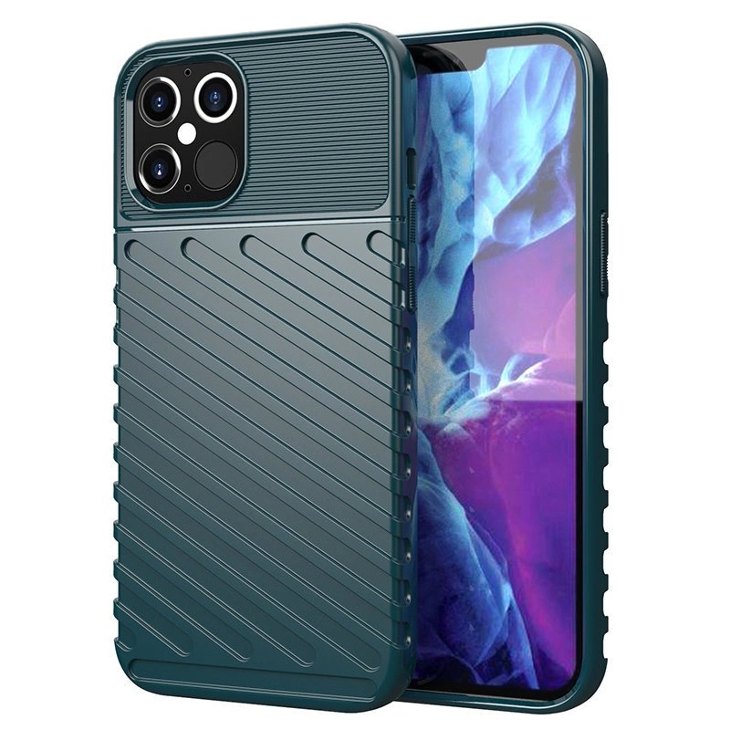 Thunder Case Flexible Tough Rugged Cover TPU Case for iPhone 12 Pro / iPhone 12 greeneng