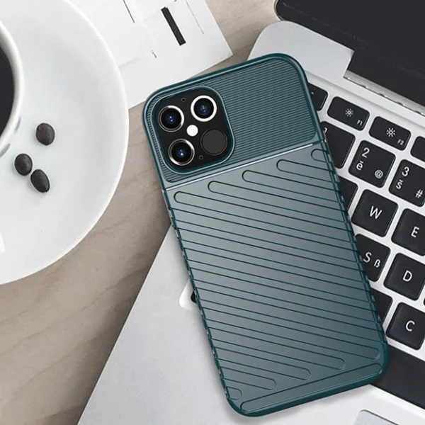 Thunder Case Flexible Tough Rugged Cover TPU Case for iPhone 12 Pro / iPhone 12 greeneng