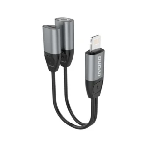 Dudao Headphone Adapter Lightning to Lightning Adapter + 3.5mm Mini Jack for Music and Charging Gray (L17i + Gray)eng
