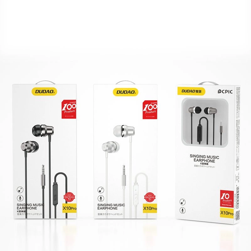 Dudao in-ear headphones headset with remote control and microphone 3.5 mm mini jack silver (X10 Pro silver)eng