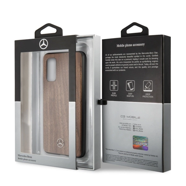 Mercedes MEHCS62VWOLB S20 G980 hard case brązowy/brown Wood Line Walnuteng
