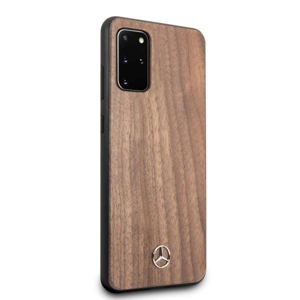 Mercedes MEHCS67VWOLB S20+ G985 hard case brązowy/brown Wood Line Walnuteng
