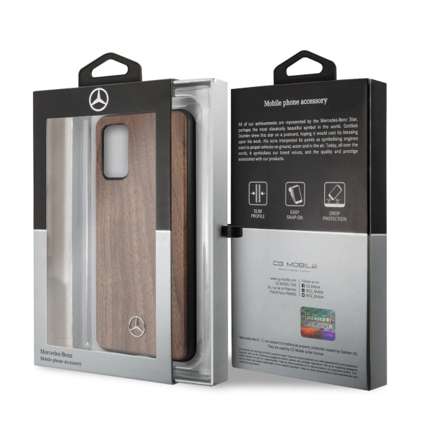 Mercedes MEHCS67VWOLB S20+ G985 hard case brązowy/brown Wood Line Walnuteng