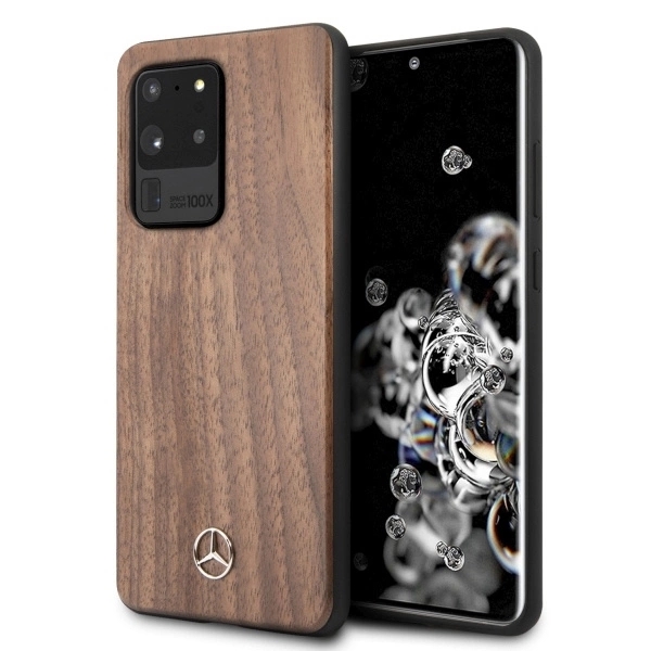 Mercedes MEHCS69VWOLB S20 Ultra G988 hard case brązowy/brown Wood Line Walnuteng