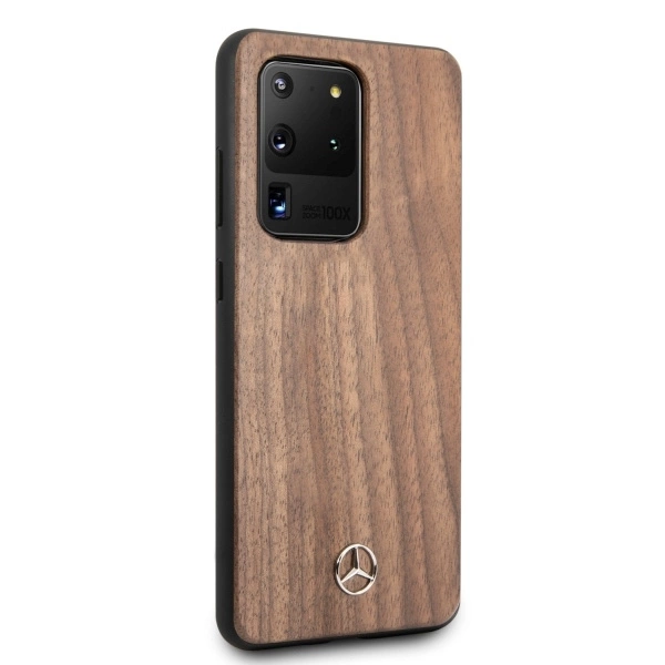 Mercedes MEHCS69VWOLB S20 Ultra G988 hard case brązowy/brown Wood Line Walnuteng