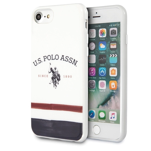 US Polo USHCI8PCSTRB iPhone 7/8/SE 2020 / SE 2022 biały/white Tricolor Pattern Collectioneng