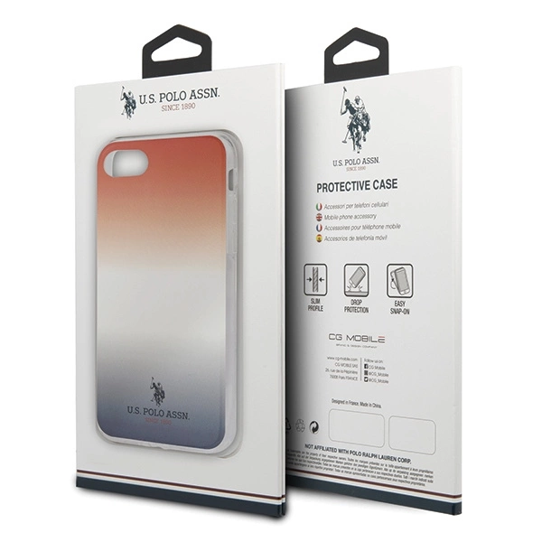 US Polo USHCI8TRDGRB iPhone 7/8/SE 2020 / SE 2022 czerwono-niebieski/blue&red Gradient Pattern Collectioneng