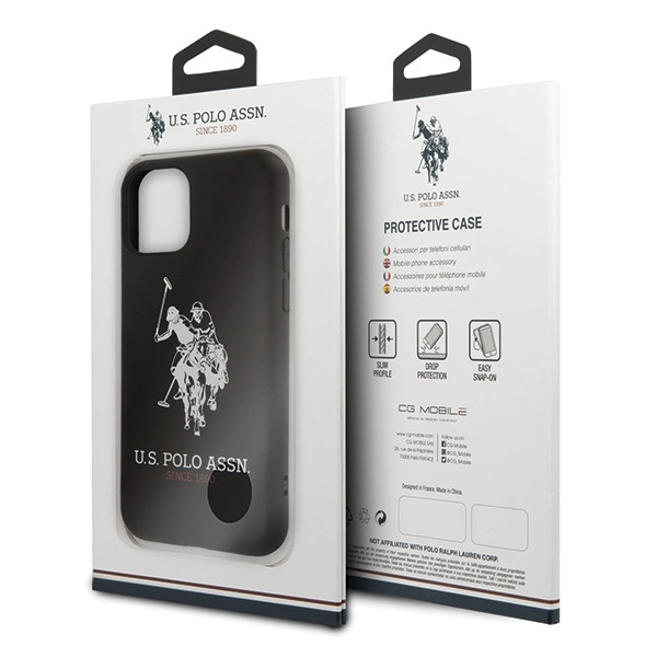 US Polo USHCN65SLHRBK iPhone 11 Pro Max czarny/black Silicone Collectioneng