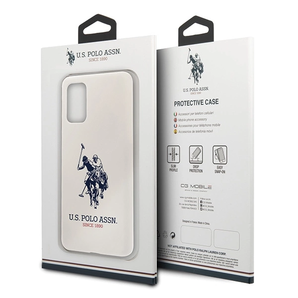 US Polo USHCS67SLHRWH S20+ G985 biały/white Silicone Collectioneng