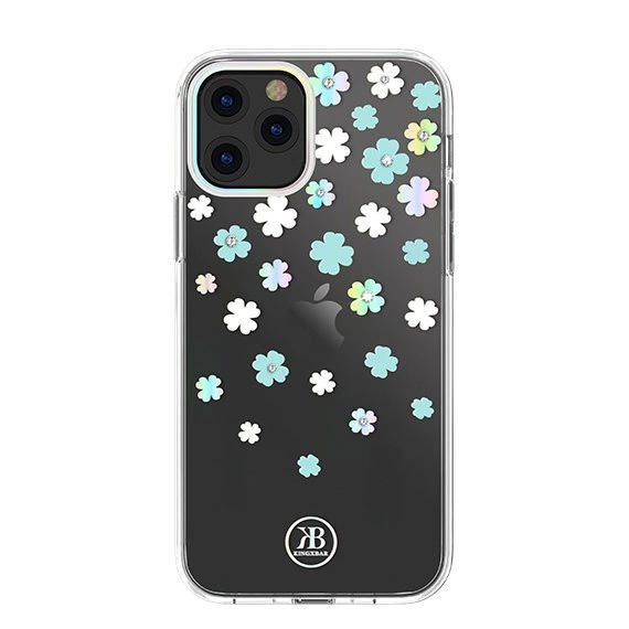 Kingxbar Lucky Series case decorated with original Swarovski crystals iPhone 12 mini transparent (Clover)eng
