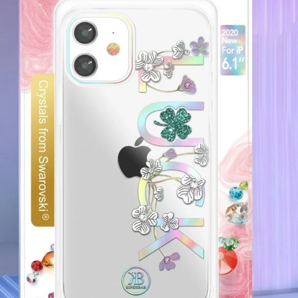 Kingxbar Lucky Series case decorated with original Swarovski crystals iPhone 12 mini transparent (Luck)eng