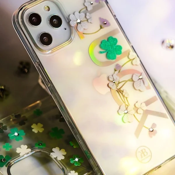 Kingxbar Lucky Series case decorated with original Swarovski crystals iPhone 12 mini transparent (Luck)eng