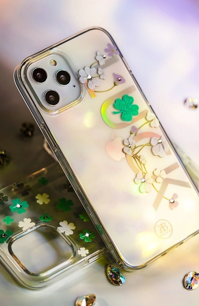 Kingxbar Lucky Series case decorated with original Swarovski crystals iPhone 12 mini transparent (Luck)eng