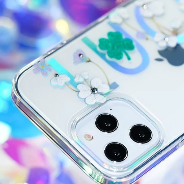 Kingxbar Lucky Series case decorated with original Swarovski crystals iPhone 12 mini transparent (Luck)eng