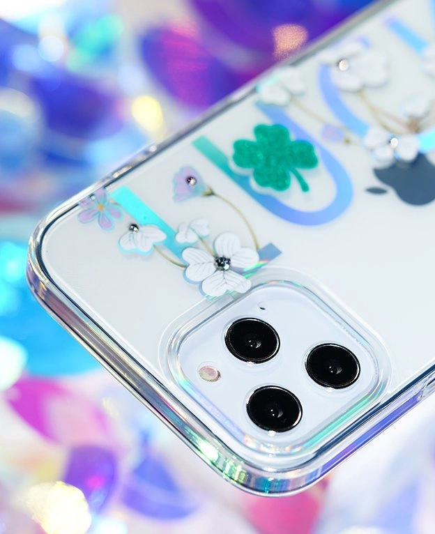 Kingxbar Lucky Series case decorated with original Swarovski crystals iPhone 12 mini transparent (Luck)eng