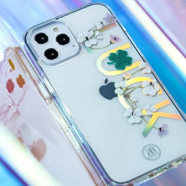 Kingxbar Lucky Series case decorated with original Swarovski crystals iPhone 12 mini transparent (Luck)eng