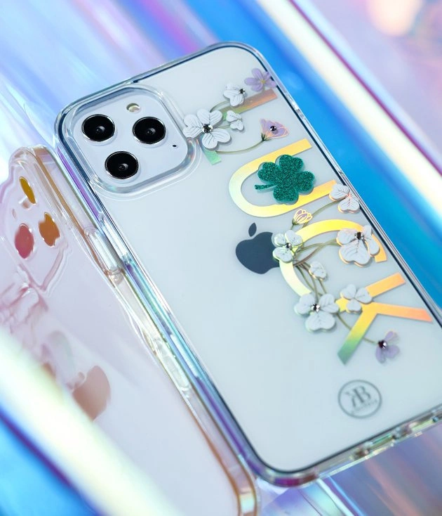 Kingxbar Lucky Series case decorated with original Swarovski crystals iPhone 12 mini transparent (Luck)eng