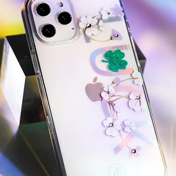 Kingxbar Lucky Series case decorated with original Swarovski crystals iPhone 12 mini transparent (Luck)eng