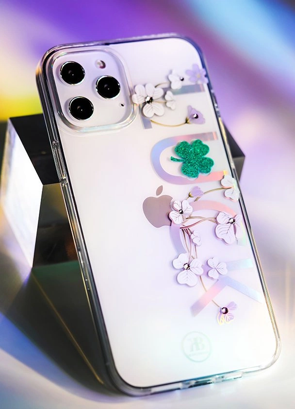 Kingxbar Lucky Series case decorated with original Swarovski crystals iPhone 12 mini transparent (Luck)eng