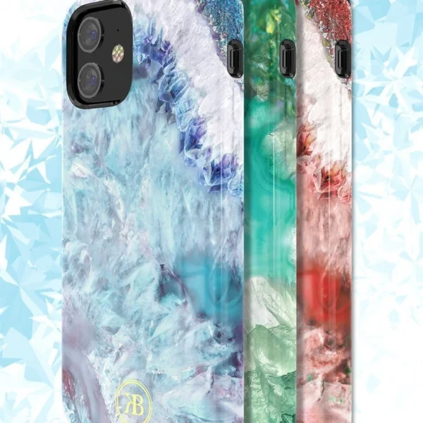 Kingxbar Agate Series case decorated printed Agate iPhone 12 mini redeng