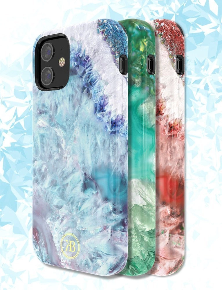 Kingxbar Agate Series case decorated printed Agate iPhone 12 mini redeng