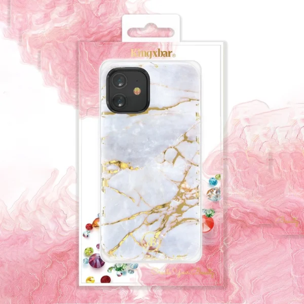 Kingxbar Agate Series case decorated printed Agate iPhone 12 mini redeng
