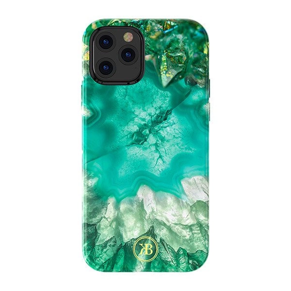 Kingxbar Agate Series case decorated printed Agate iPhone 12 mini greeneng