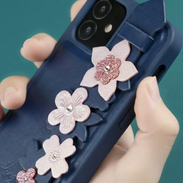 Kingxbar Sweet Series case decorated with original Swarovski crystals iPhone 12 Pro / iPhone 12 blueeng