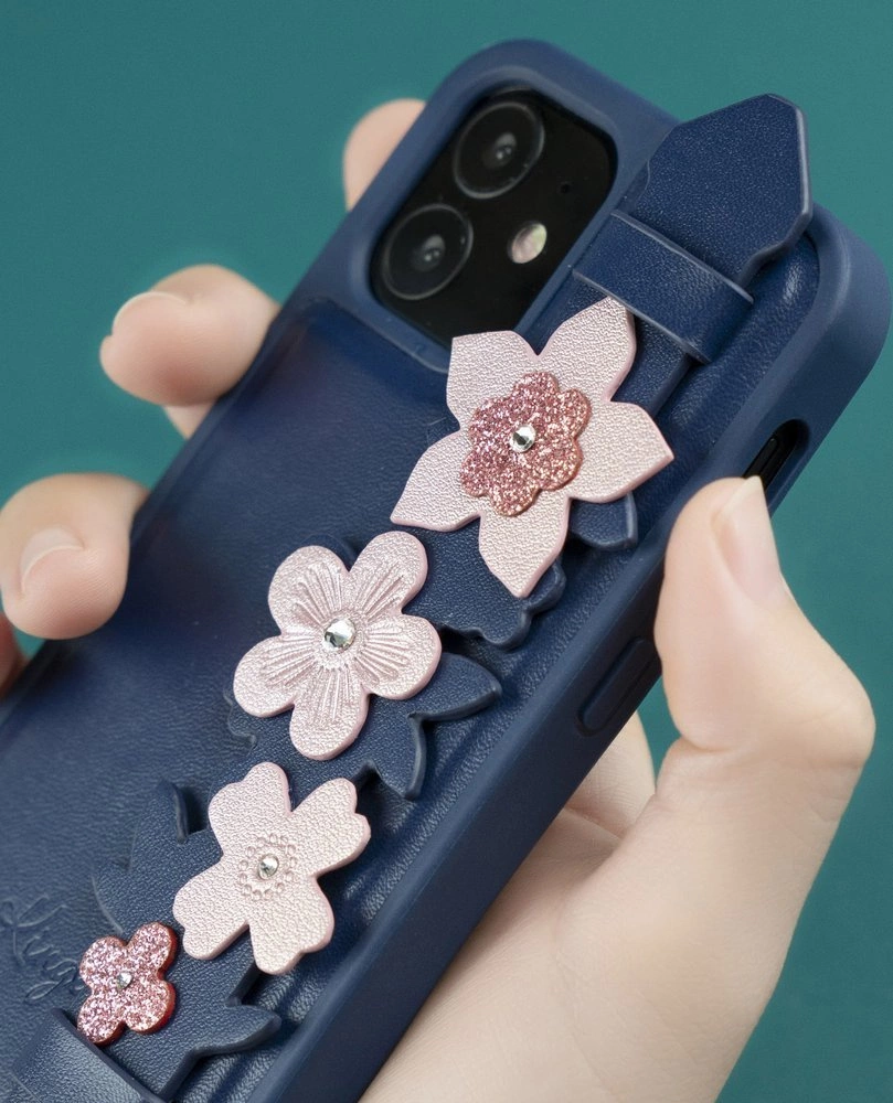 Kingxbar Sweet Series case decorated with original Swarovski crystals iPhone 12 Pro / iPhone 12 blueeng