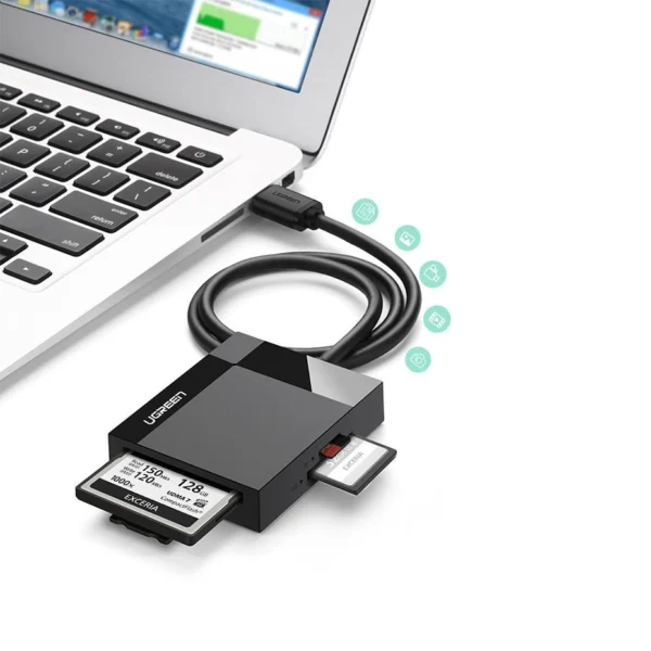 Ugreen CR125 30231 SD / micro SD / CF / MS memory card reader with USB 3.0 cable 0.5m - blackeng