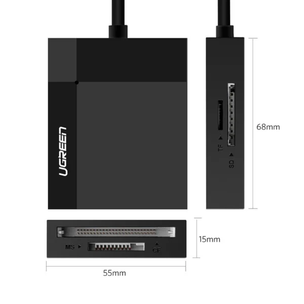 Ugreen CR125 30231 SD / micro SD / CF / MS memory card reader with USB 3.0 cable 0.5m - blackeng