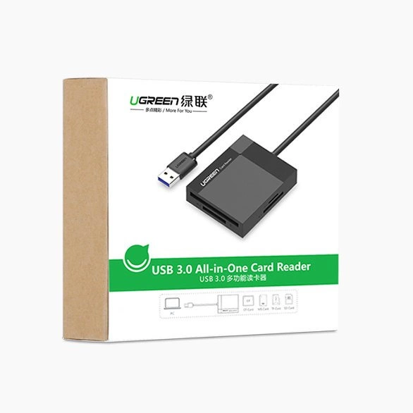 Ugreen CR125 30231 SD / micro SD / CF / MS memory card reader with USB 3.0 cable 0.5m - blackeng