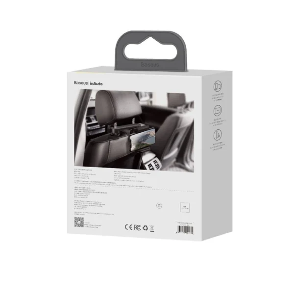 Baseus car headrest phone holder with built-in 15 W Qi wireless charger black (WXHZ-01)eng