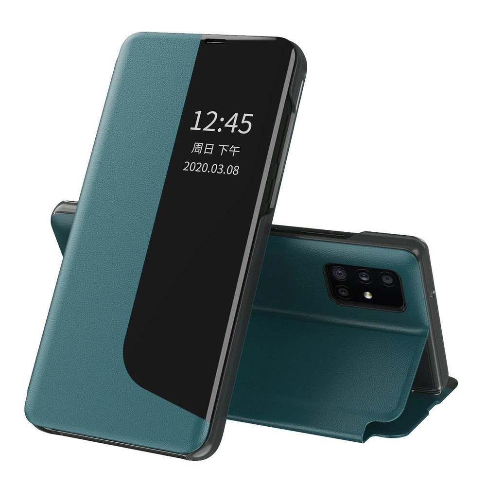 Eco Leather View Case elegant bookcase type case with kickstand for Huawei P40 Pro greeneng