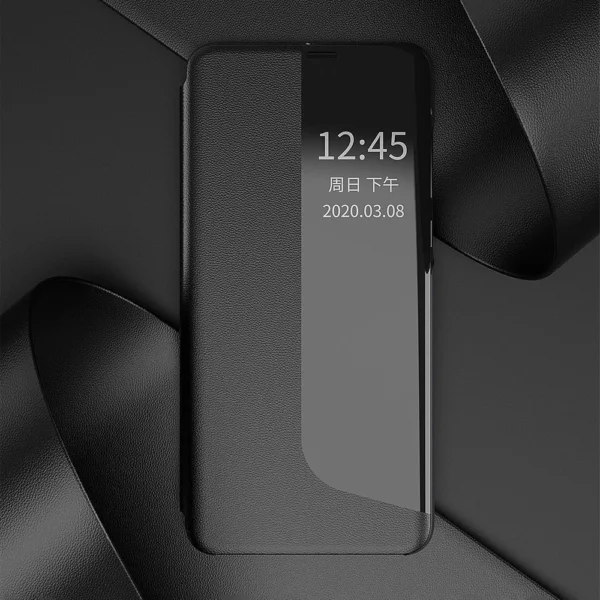 Eco Leather View Case elegant bookcase type case with kickstand for Huawei P40 Pro greeneng