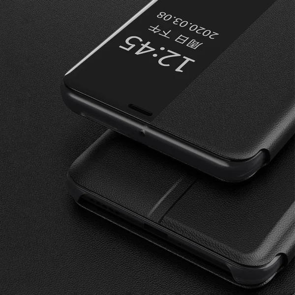 Eco Leather View Case elegant bookcase type case with kickstand for Huawei P40 Pro greeneng