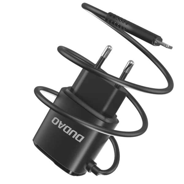 Dudao charger 2x USB with built-in 12W Lightning cable black (A2ProL black)eng