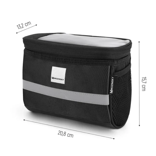 Wozinsky bike handlebar bag with phone case 2l black (WBB12BK)eng